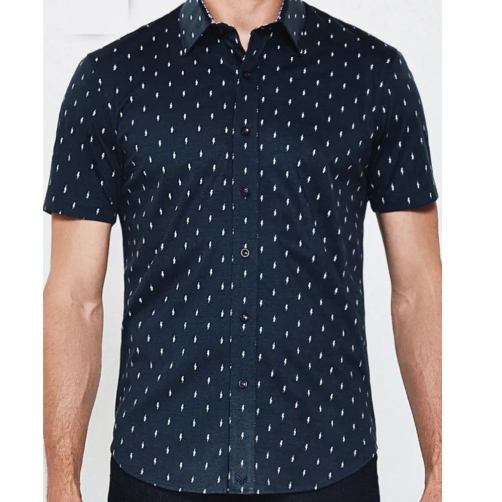 Buttercloth Men's  Icy Cotton Short Sleeve Button Up Shirt // XL Slim Fit